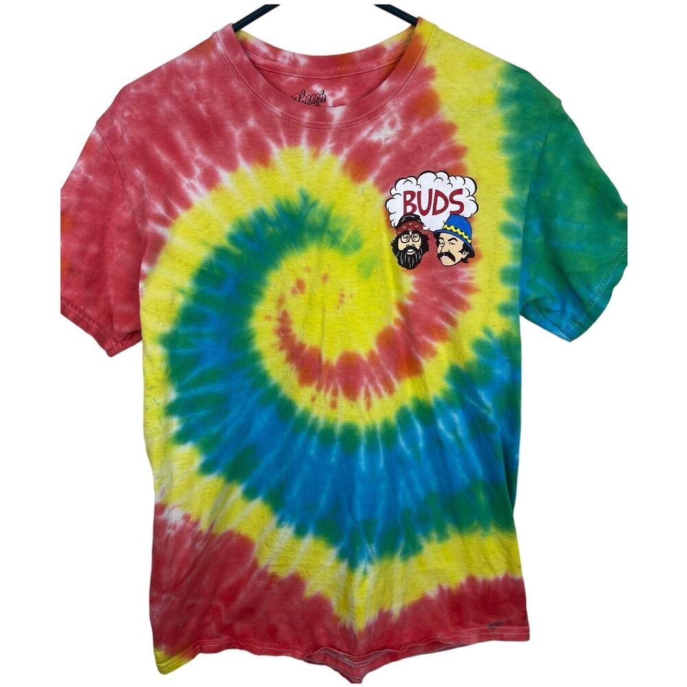 Men's Cheech and Chong Rainbow Tie Dye Buds T-shirt